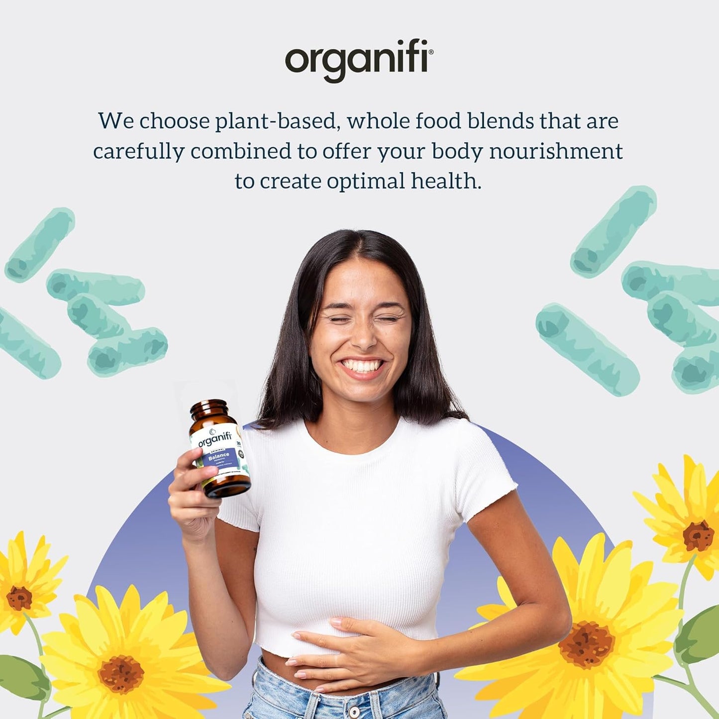 Organifi Balance Probiotics: 5 Resilient Strains for Digestive Health - 30 Vegan Capsules