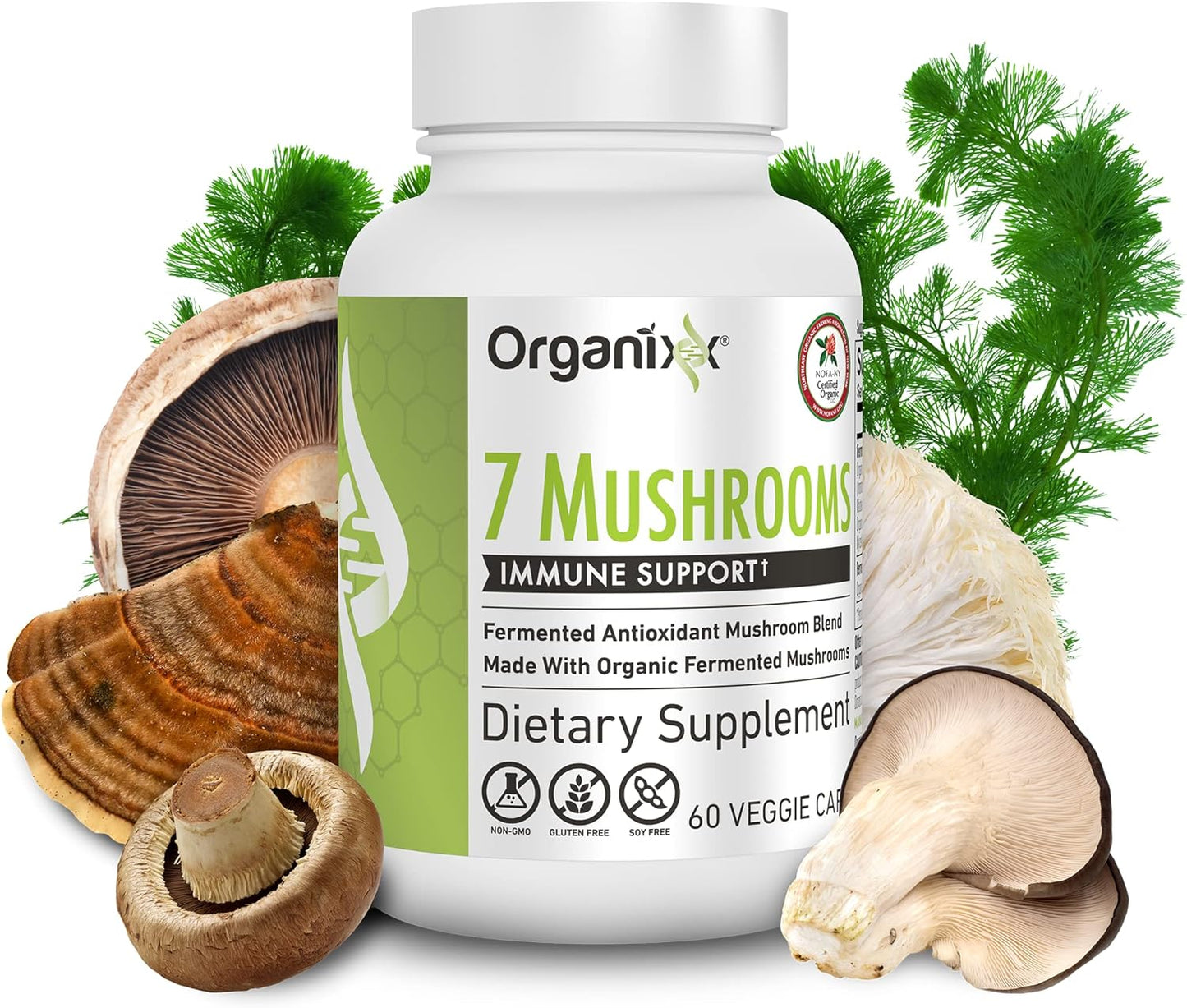 Organixx 7 Mushroom Supplement for Joint and Muscle Care - 60 Vegetarian Capsules