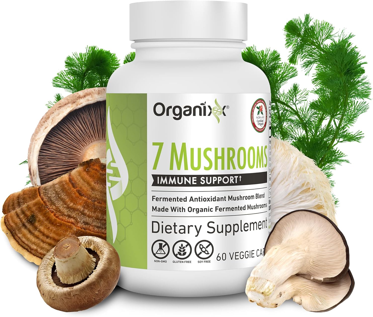 Organixx 7 Mushroom Supplement for Joint and Muscle Care - 60 Vegetarian Capsules