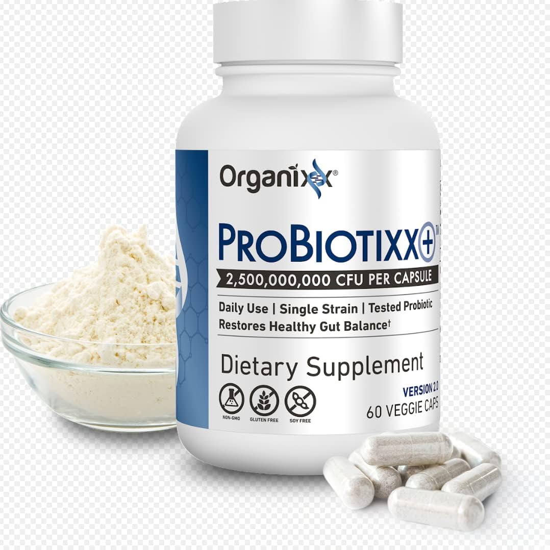 Organixx ProBiotixx+ Daily Probiotic Supplement for Digestive & Gut Health - 60 Capsules