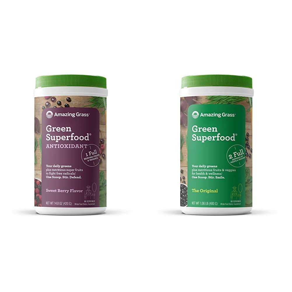 Original + Antioxidant Amazing Grass Greens Blend Superfoods Powder - Boost Your Health and Energy Levels with this Nutrient-Packed Supplement