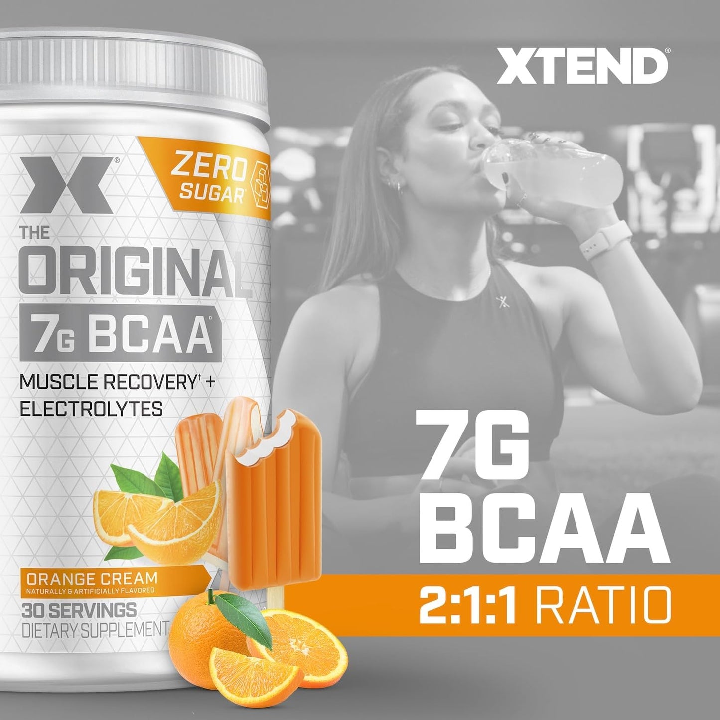 Original BCAA Powder with 7g BCAA & 2.5g L-Glutamine, Sugar Free Muscle Recovery Drink - 30 Servings for Men & Women