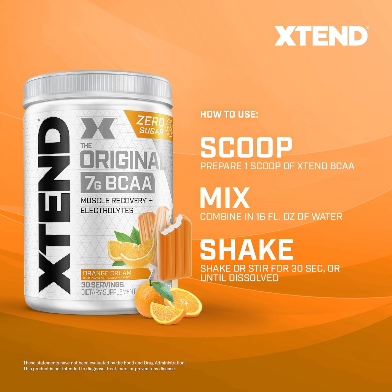 Original BCAA Powder with 7g BCAA & 2.5g L-Glutamine, Sugar Free Muscle Recovery Drink - 30 Servings for Men & Women