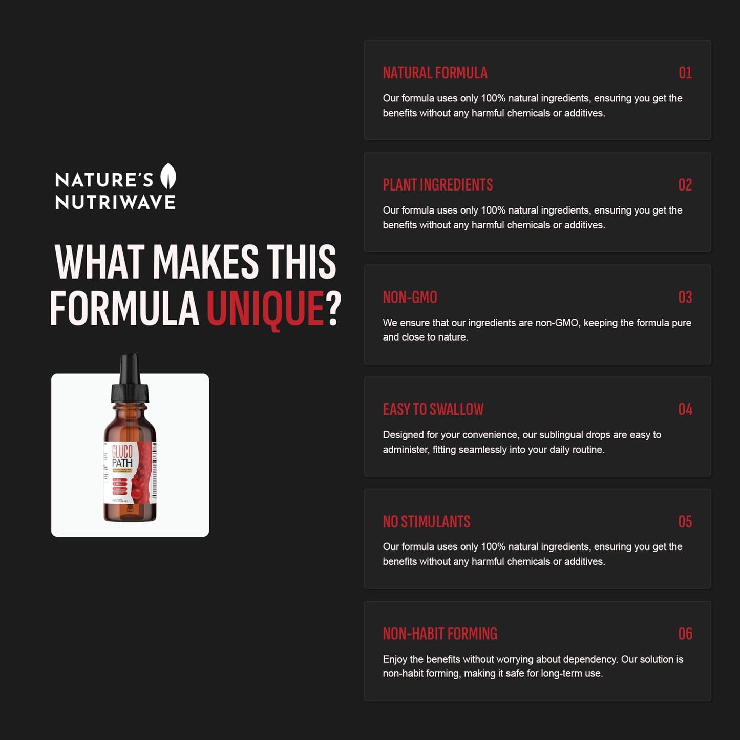 Original Formula Glucopath Drops for Energy Boost & Wellness Support - 100% Natural 2 Fl Oz - 6 Month Supply