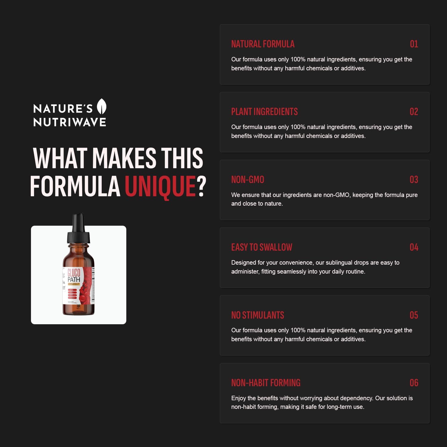 Original Formula Glucopath Drops for Energy Boost & Wellness Support - 100% Natural 2 Fl Oz - 6 Month Supply