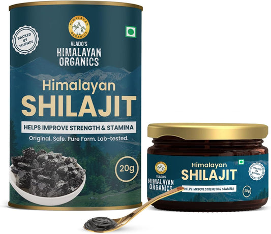 Original Himalayan Organics 100% Pure Shilajit Resin - Boost Performance, Stamina, and Wellbeing - Premium Quality 20g