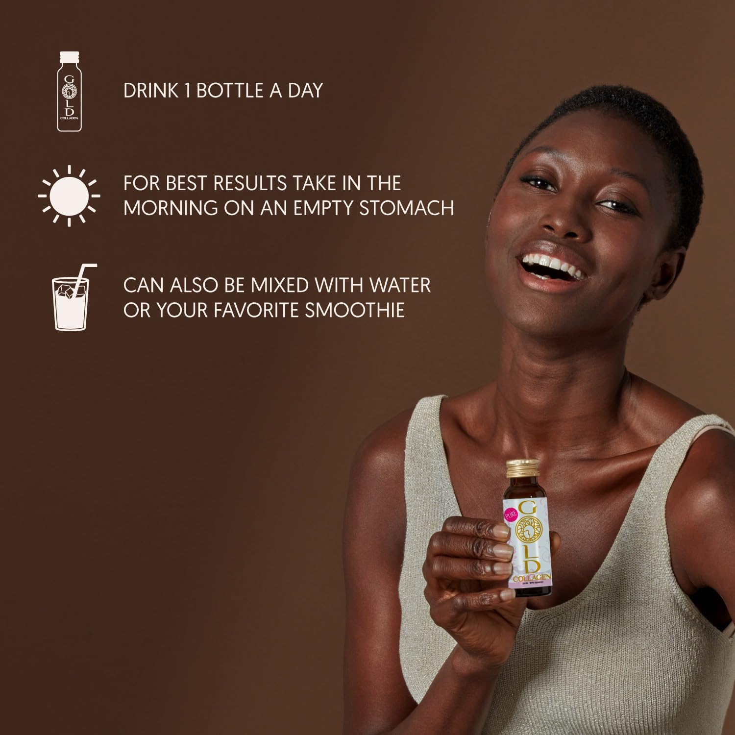 Original Liquid Collagen Drink with Hyaluronic Acid - Marine Collagen for Skin, Hair, and Nails - Women and Men