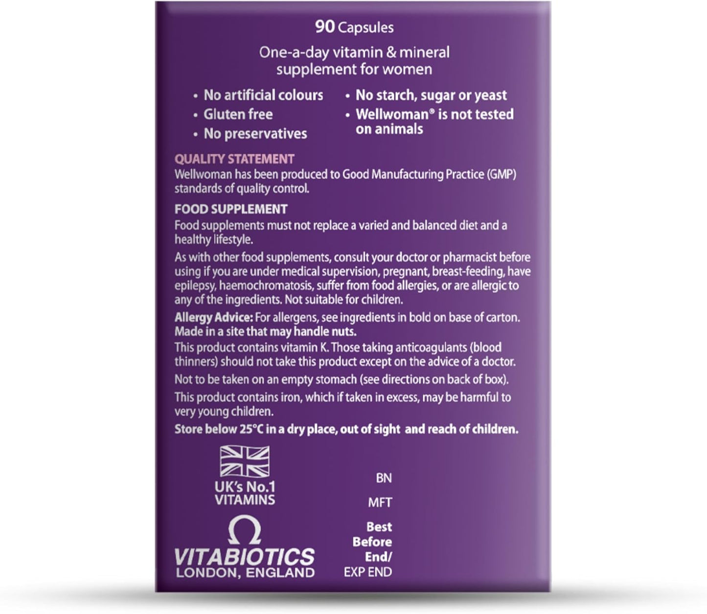 Original Wellwoman Capsules - Multivitamin Supplement for Women's Health, 30 Count