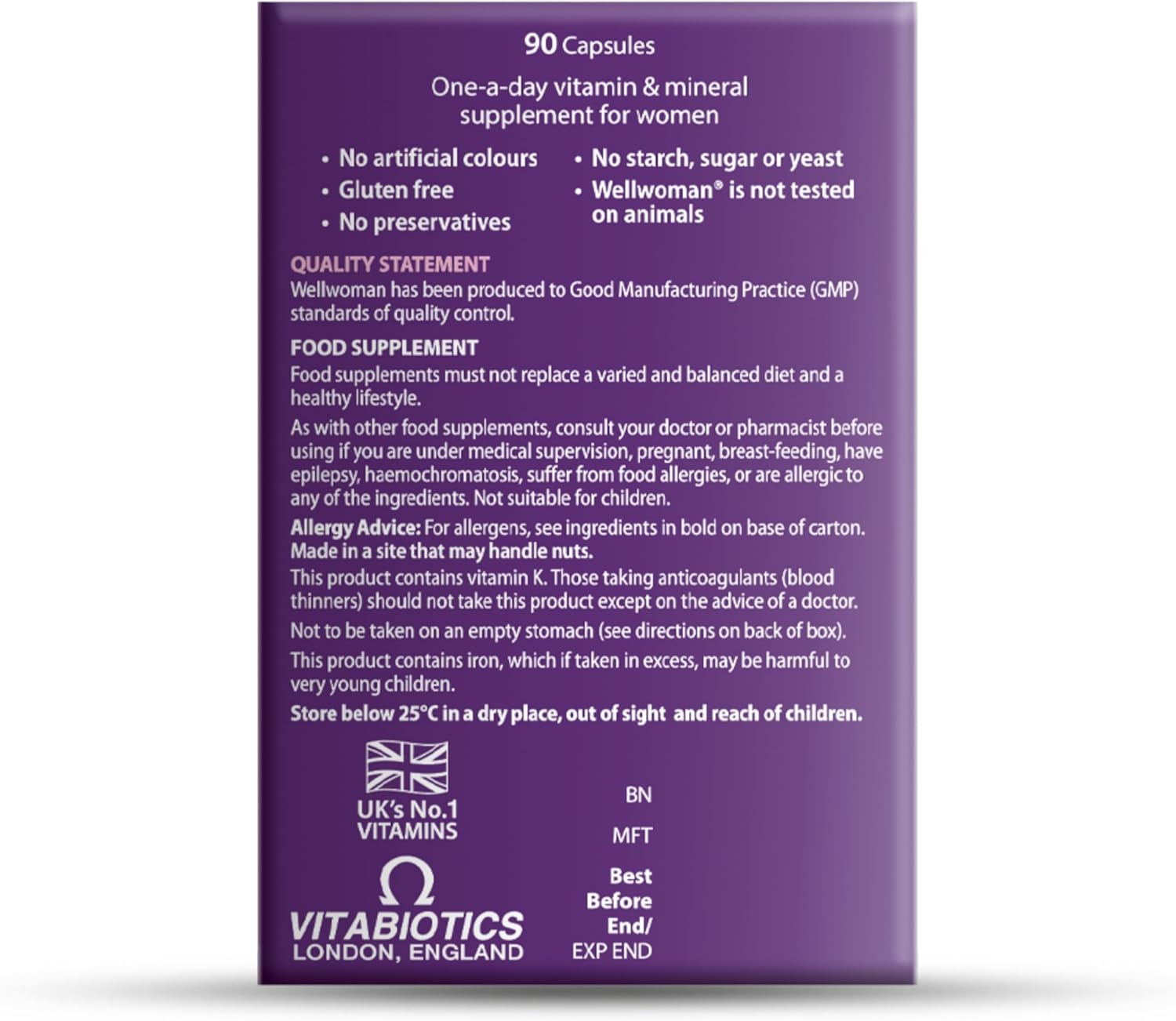 Original Wellwoman Capsules - Multivitamin Supplement for Women's Health, 30 Count