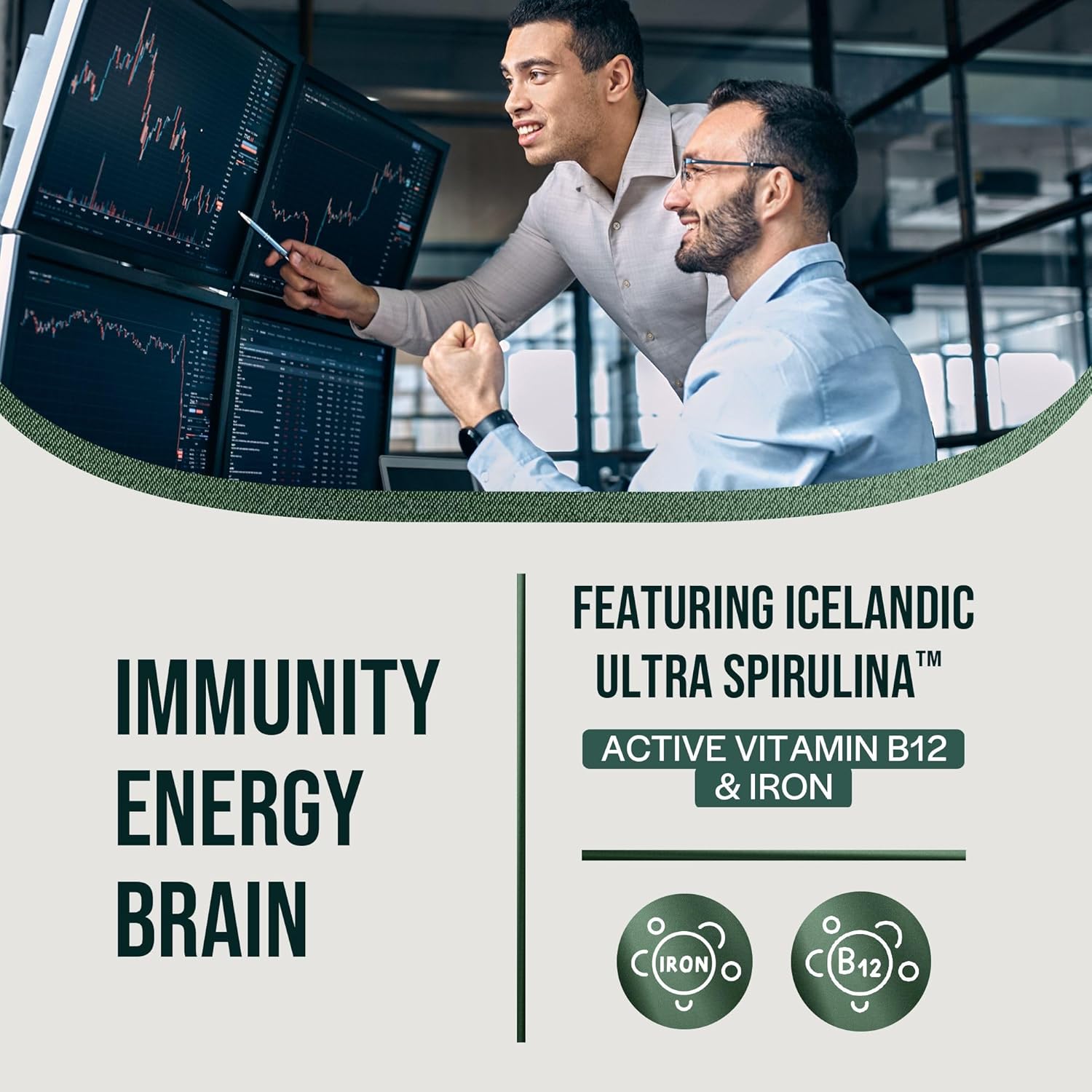 Orlo Immunity Boost Multivitamin Spray with Spirulina, Vitamin B Complex, B12, and D3 - Energy, Brain, and Immune Support for Adults (60 Servings)