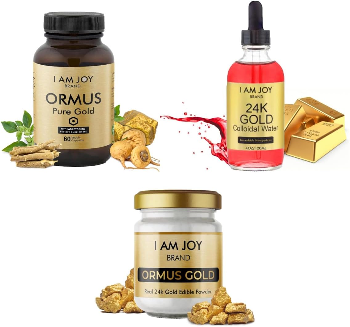 Ormus Capsules and Gold Water by I Am Joy Co. - Pure Powder Supplement for Wellness