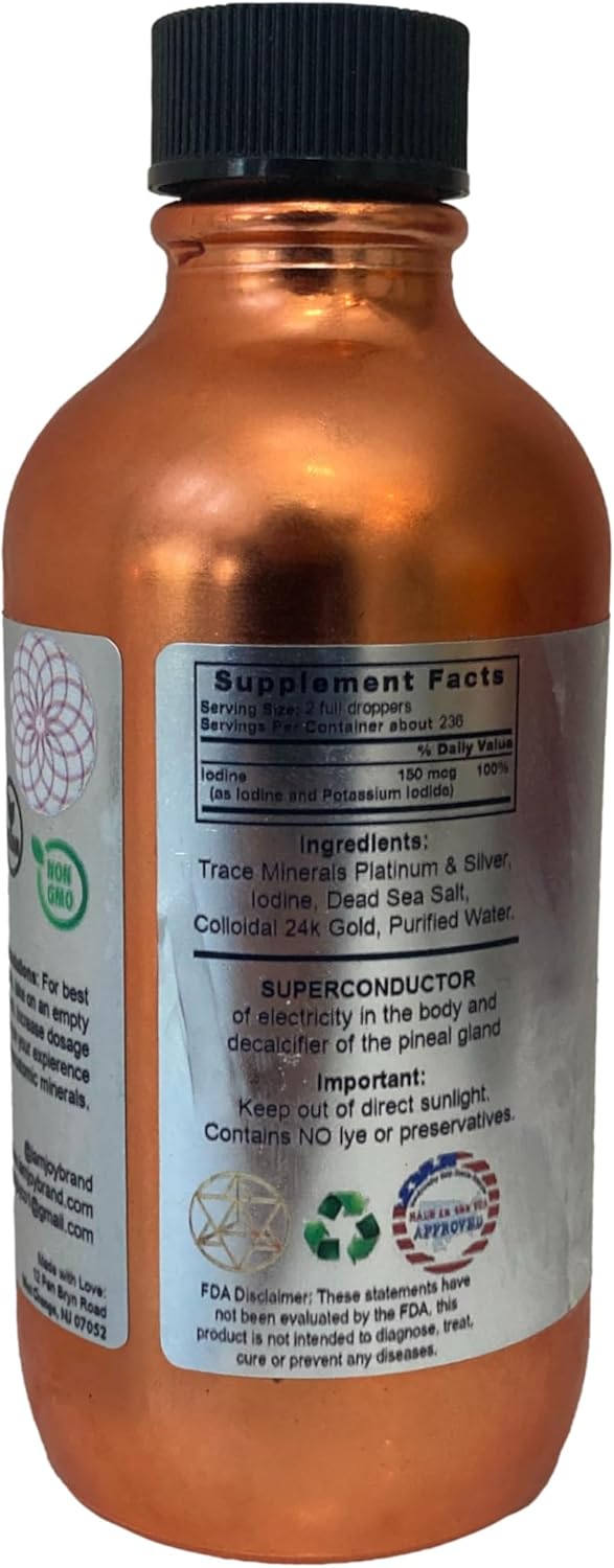 Ormus Ocean Nectar Monoatomic Gold with Iodine - Pineal Gland Decalcifier & Energy Booster 4oz