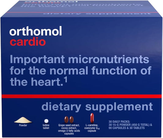 Orthomol Cardio: 30-Day Supply of Comprehensive Cardiovascular Health Supplement with Essential Nutrients