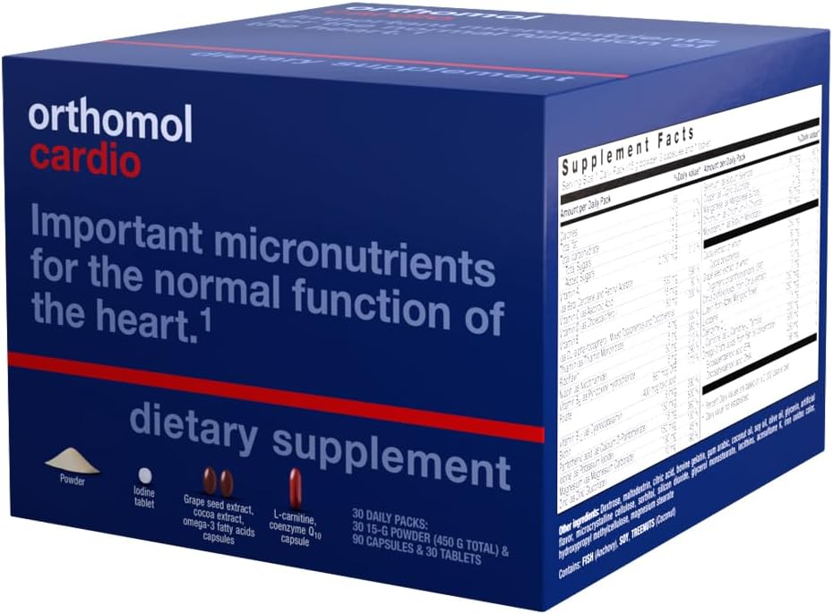 Orthomol Cardio: 30-Day Supply of Comprehensive Cardiovascular Health Supplement with Essential Nutrients