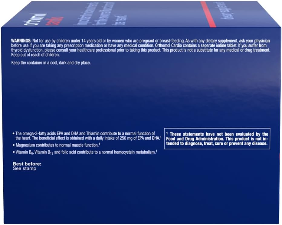 Orthomol Cardio: 30-Day Supply of Comprehensive Cardiovascular Health Supplement with Essential Nutrients