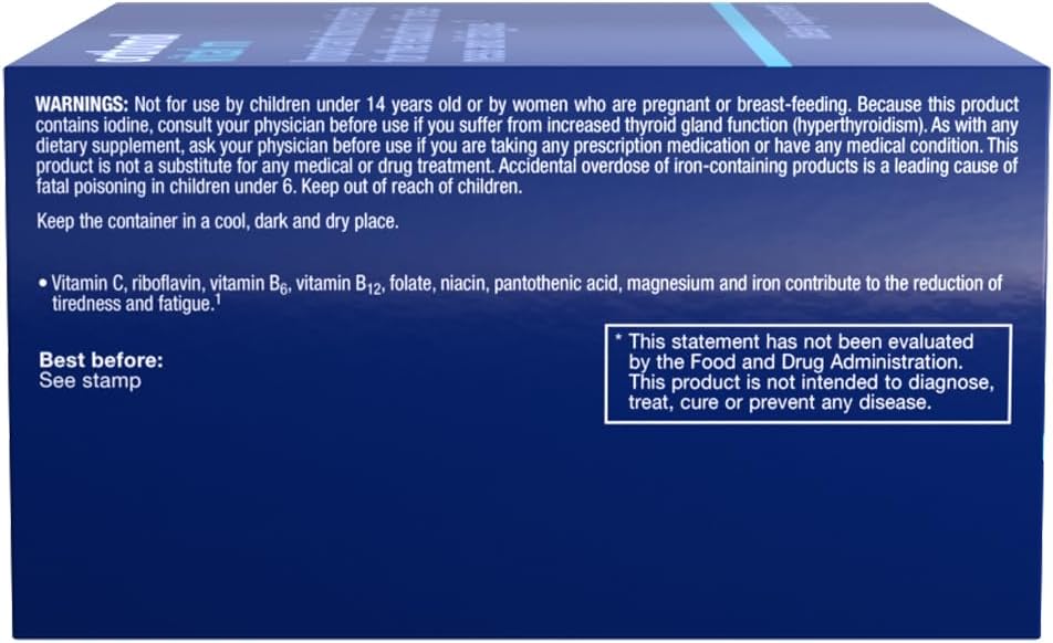 Orthomol Vital M Men's Multivitamin Tablets, 30-Day Supply with Vitamins A, B, C, D, E, K, Iodine, Omega-3