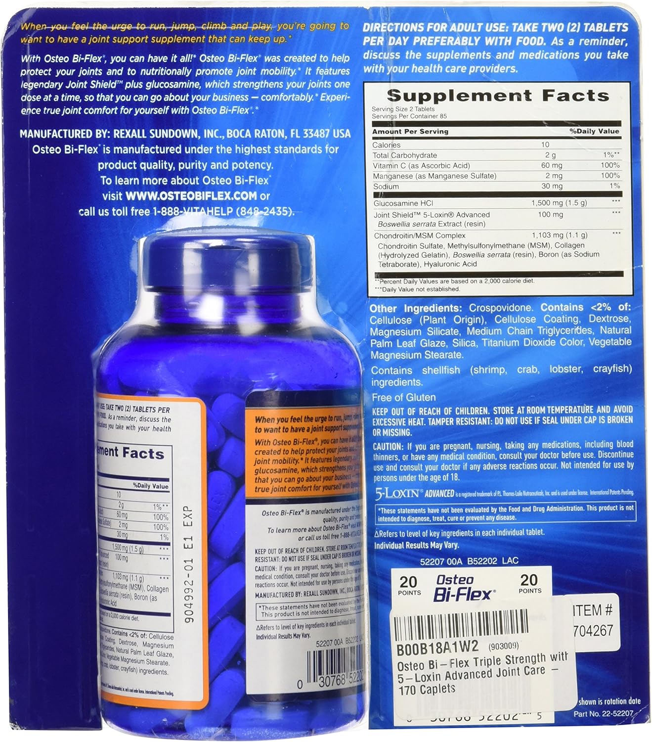 Osteo Bi-Flex Triple Strength 170 Caplets for Joint Support