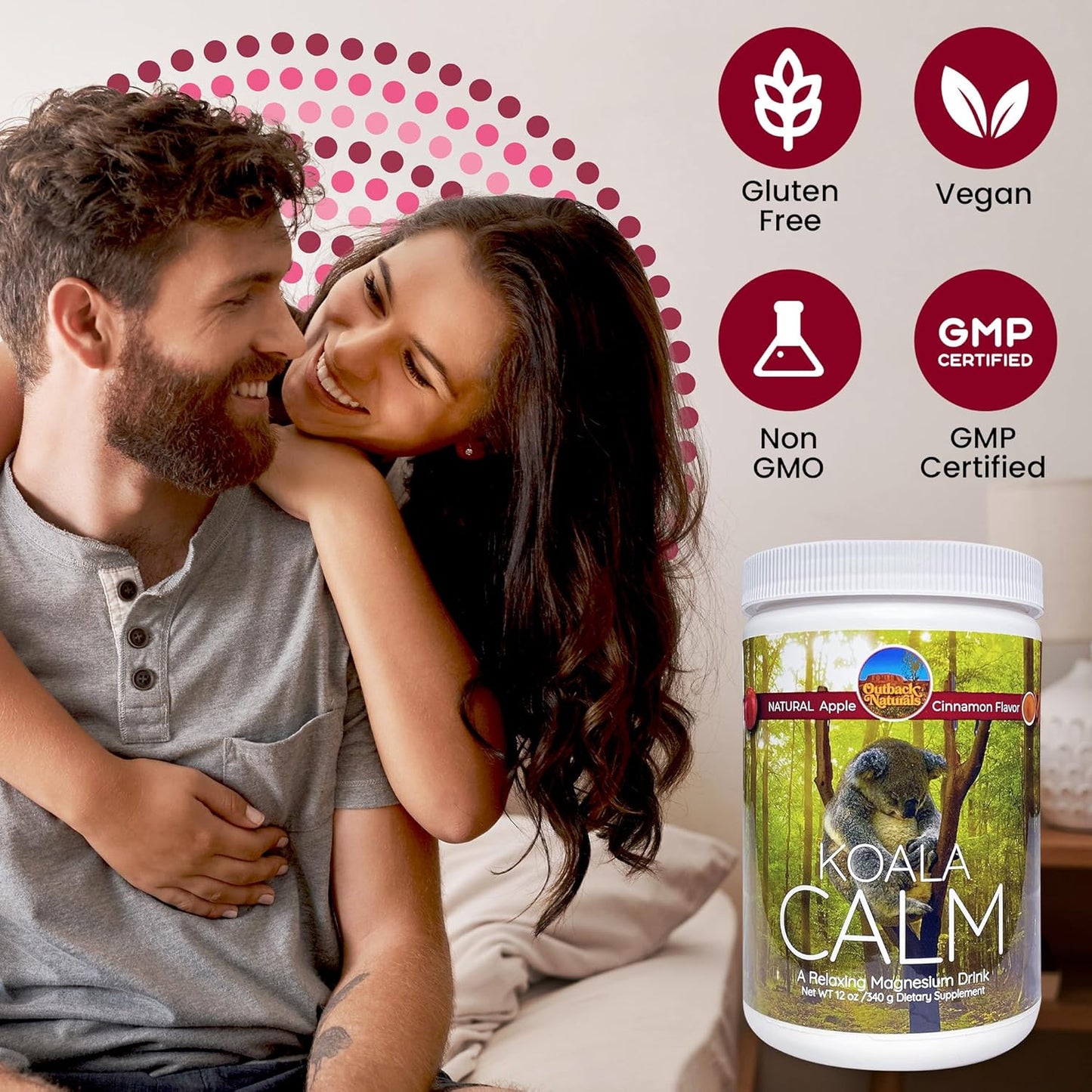 Outback Naturals Calm Magnesium Powder - Apple Cinnamon Flavor, 400mg Magnesium Citrate Drink Mix for Relaxation, Sleep Support & Muscle Relief