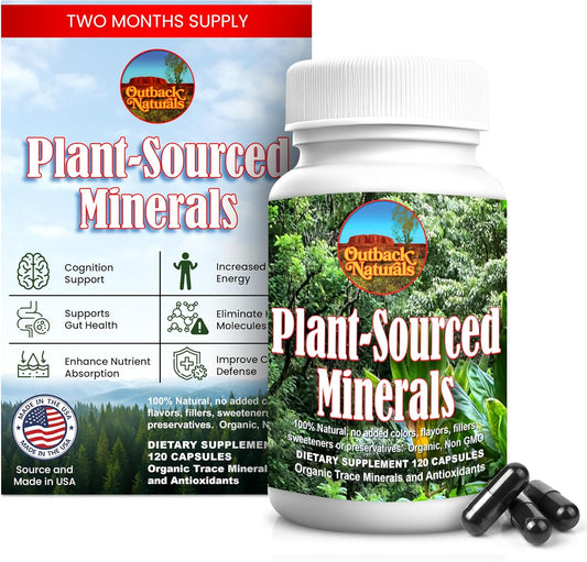 Outback Naturals Fulvic Humic Mineral Blend Capsules - Plant-Sourced Trace Minerals for Gut Health, Immune Support, and Vitality - 120 Count