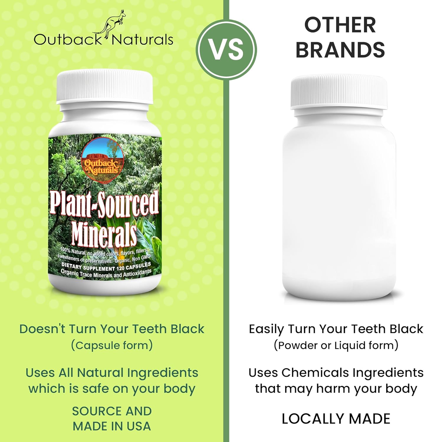 Outback Naturals Fulvic Humic Mineral Blend Capsules - Plant-Sourced Trace Minerals, Electrolytes, Gut & Cognitive Support - 120 Count