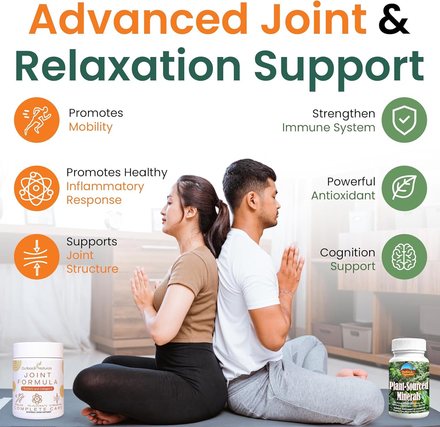 Outback Naturals Joint Relief Capsules with Collagen, Turmeric, Vitamin C, Magnesium & Plant-Sourced Minerals for Enhanced Joint Comfort & Wellness - 2-Pack