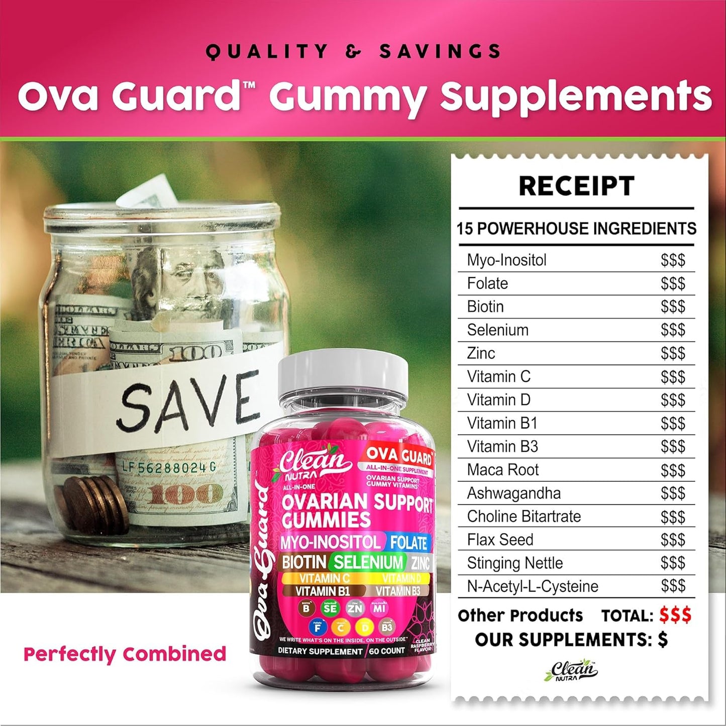 Ovarian Health Support Gummies with Myo-Inositol, D-Chiro Inositol, and Essential Nutrients for Women's Wellness