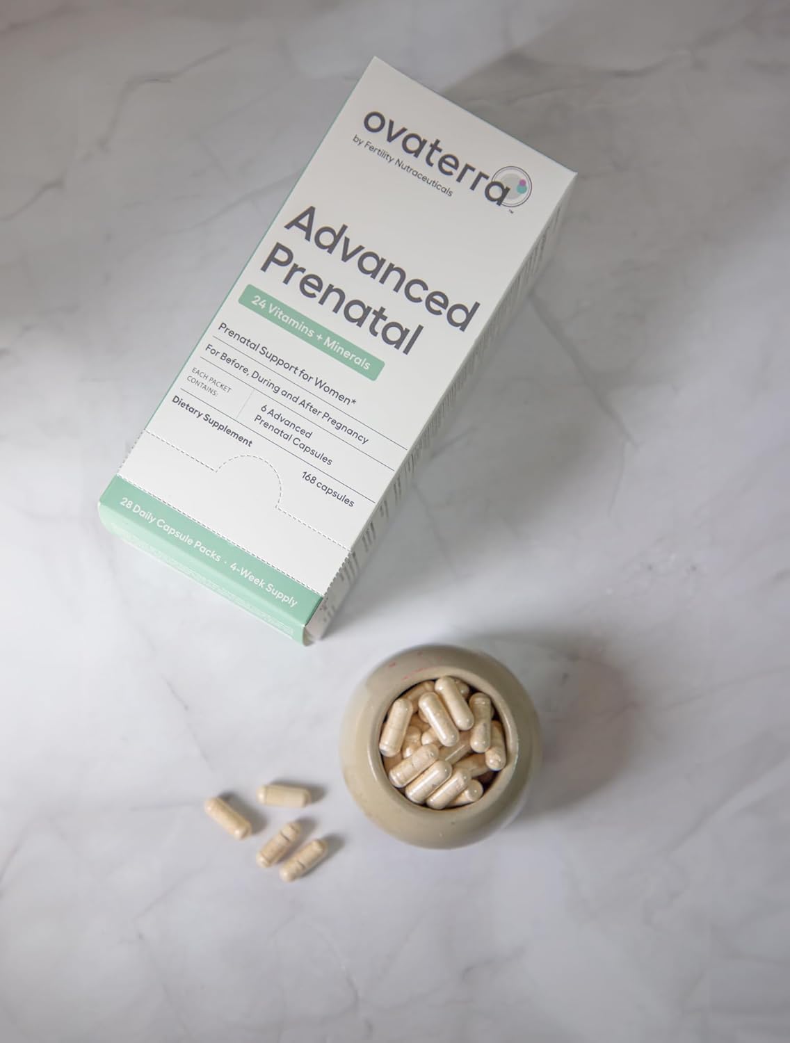 Ovaterra Advanced Prenatal Multivitamin with Choline, Methylfolate, Iron, Vitamins A, B6, B12 - 4-Week Supply