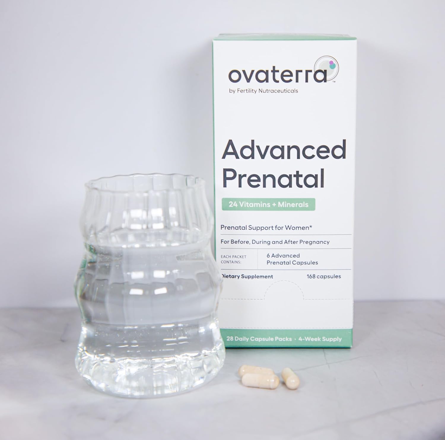 Ovaterra Advanced Prenatal Multivitamin with Choline, Methylfolate, Iron, Vitamins A, B6, B12 - 4-Week Supply