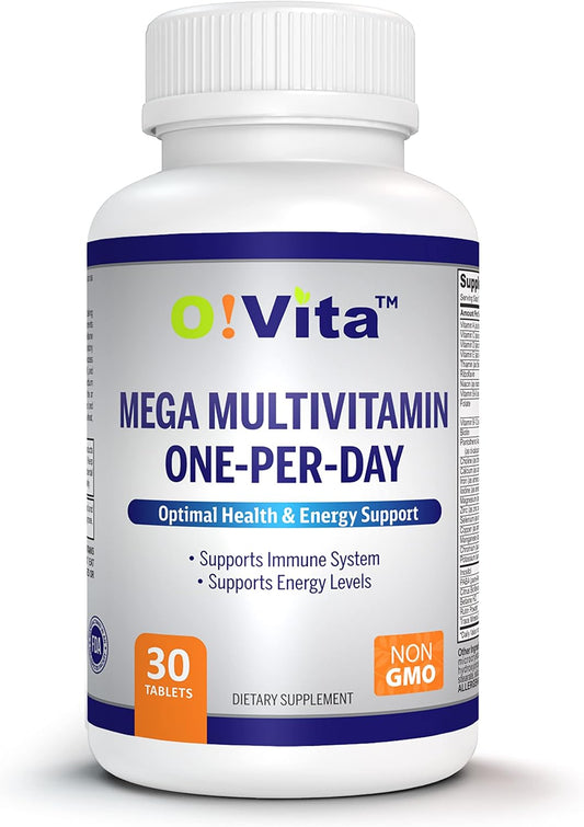 O!VITA Mega Multivitamin One-per-Day: Immune System Support, Full Spectrum of Vitamins & Minerals, 30-Day Supply