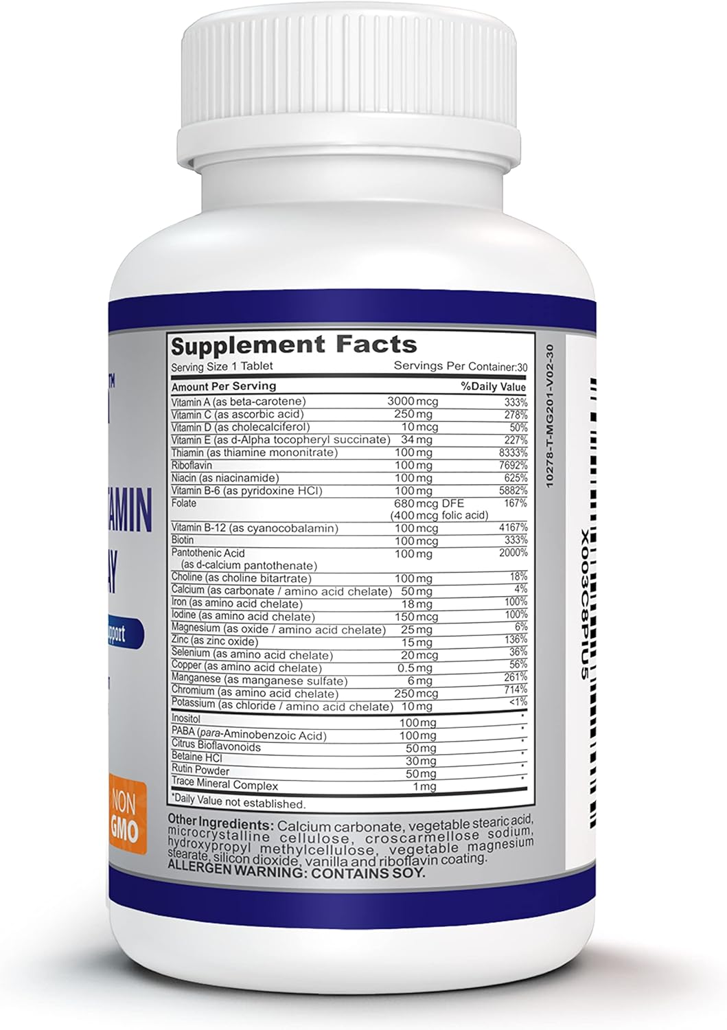 O!VITA Mega Multivitamin One-per-Day: Immune System Support, Full Spectrum of Vitamins & Minerals, 30-Day Supply
