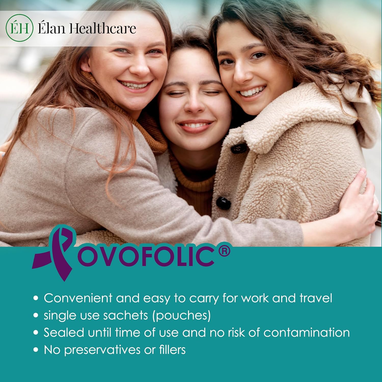 Ovofolic Inositol Supplement with Myo-Inositol, D-Chiro Inositol, and Folate - 40:1 Ratio for Hormone Balance and Ovarian Support - 60 Sachets