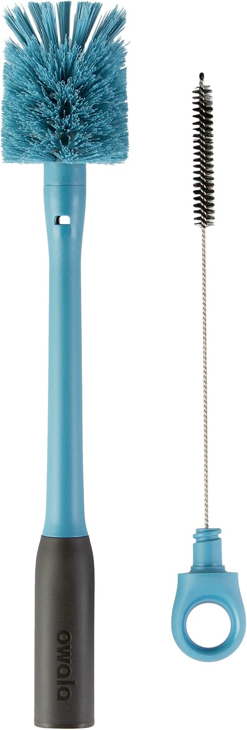 Owala 2-in-1 Water Bottle Brush Cleaner Set with Removable Head and Twist n’ Hide Straw Brush - Smokey Blue