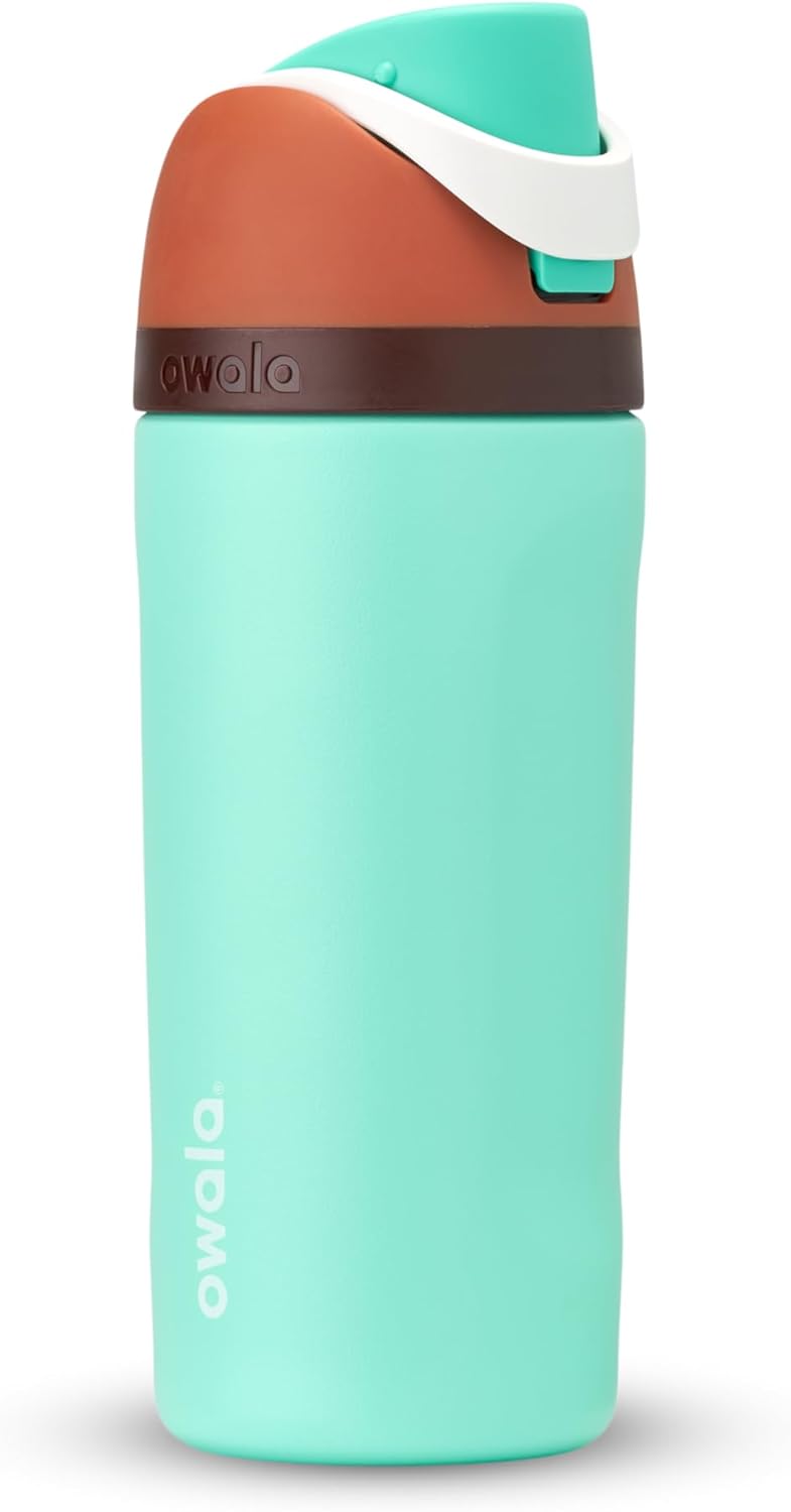 Owala Kids FreeSip Insulated Stainless Steel Water Bottle with Straw - BPA-Free 16 oz for Sports, Travel, School - Mint Chocolate