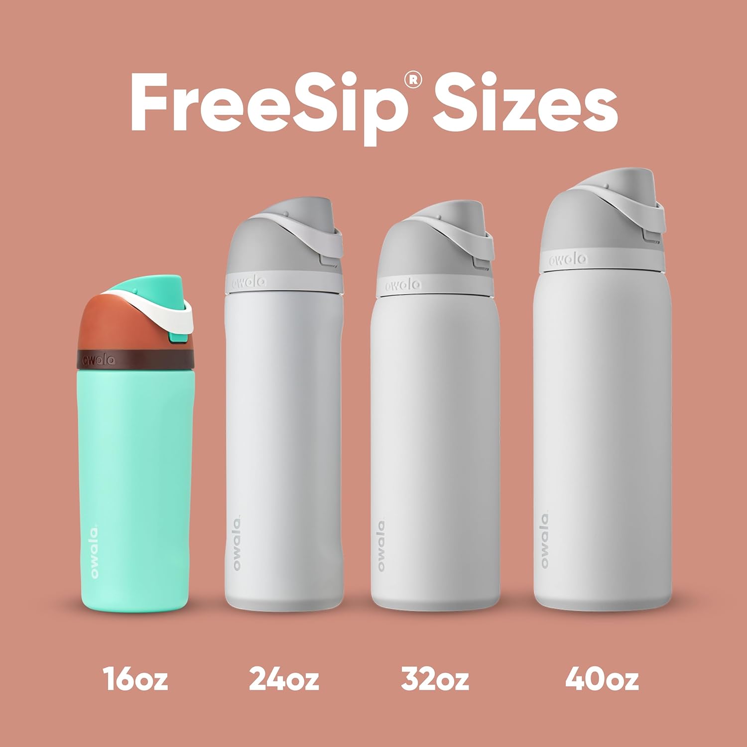 Owala Kids FreeSip Insulated Stainless Steel Water Bottle with Straw - BPA-Free 16 oz for Sports, Travel, School - Mint Chocolate