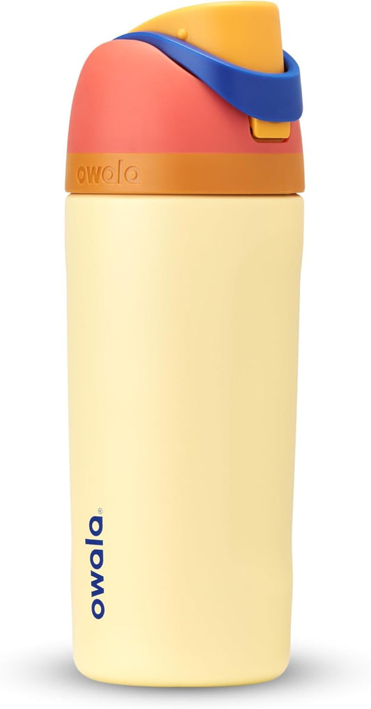 Owala Kids FreeSip Stainless Steel Water Bottle with Straw, BPA-Free, 16 oz, for Sports, Travel, School - Misty Horizon