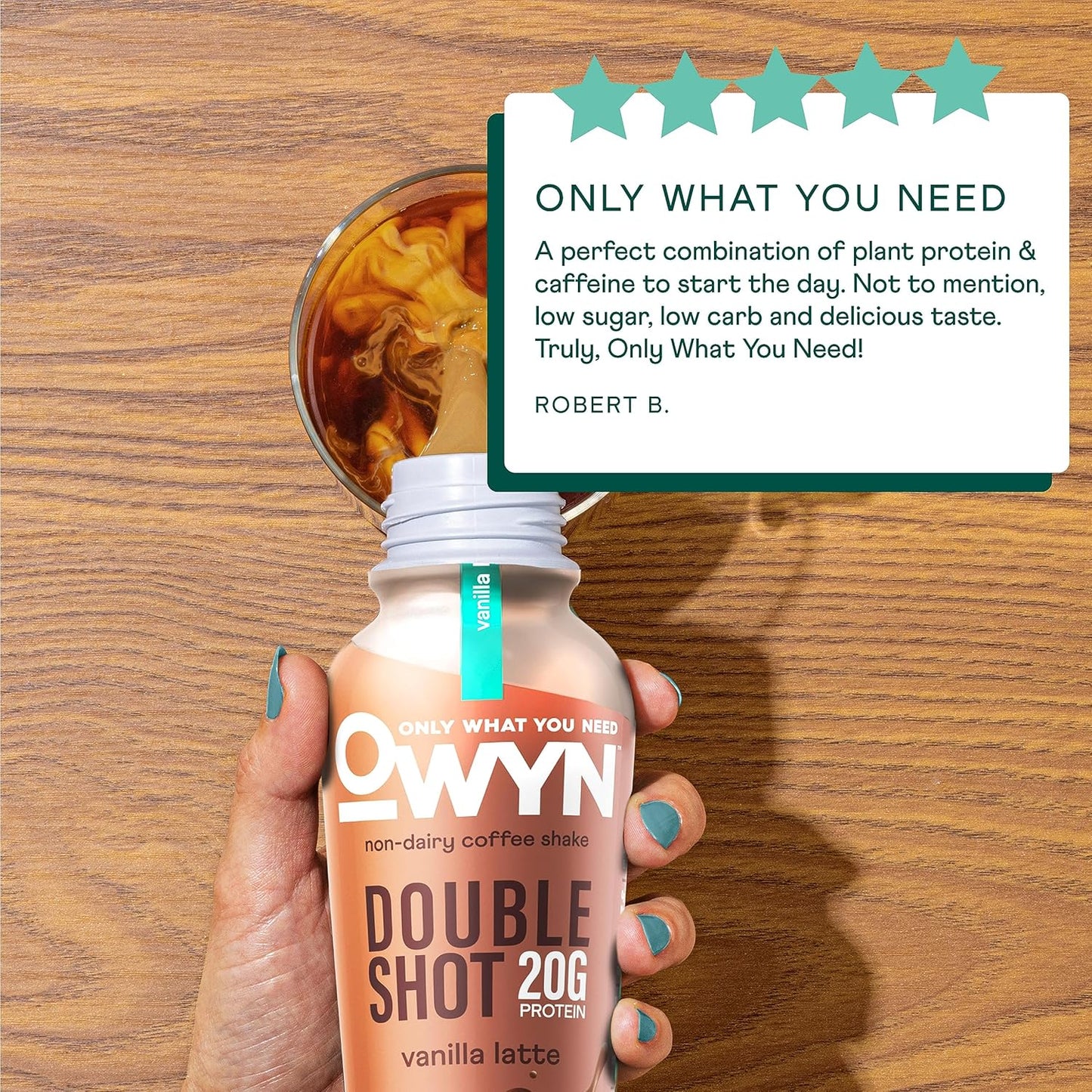 OWYN Only What You Need Doubleshot Variety Pack, Dairy Free Keto Protein Coffee Shake, 0g Sugar, 20g Plant Based Protein, 180mg Caffeine, Gluten & Soy Free, Non-GMO, Vegan - 36 Pack (12 Fl Oz Bottles)