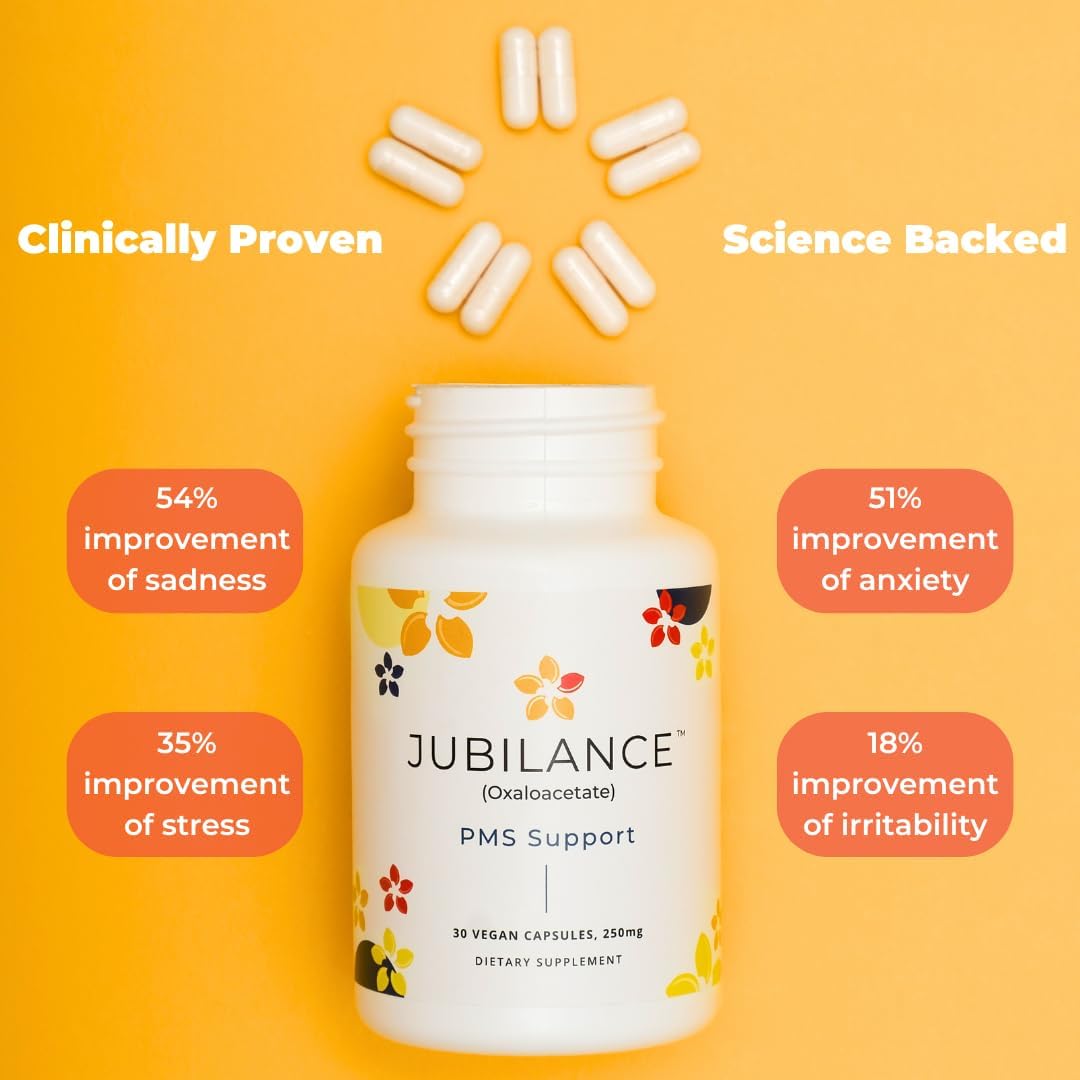 Oxaloacetate PMS Relief Vitamin for Women - Jubilance PMS Support with Clinically Proven Formula (New Packaging)