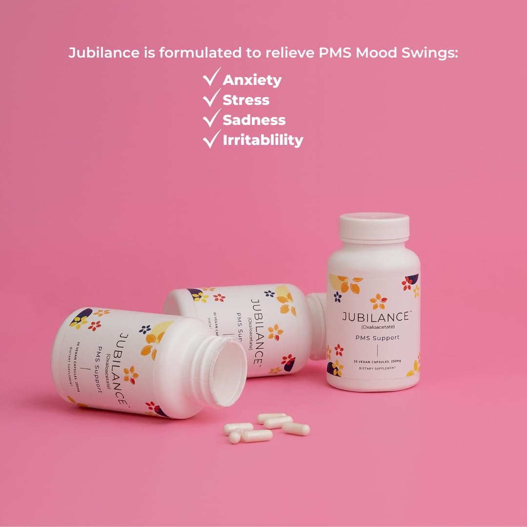 Oxaloacetate PMS Relief Vitamin for Women - Jubilance PMS Support with Clinically Proven Formula (New Packaging)