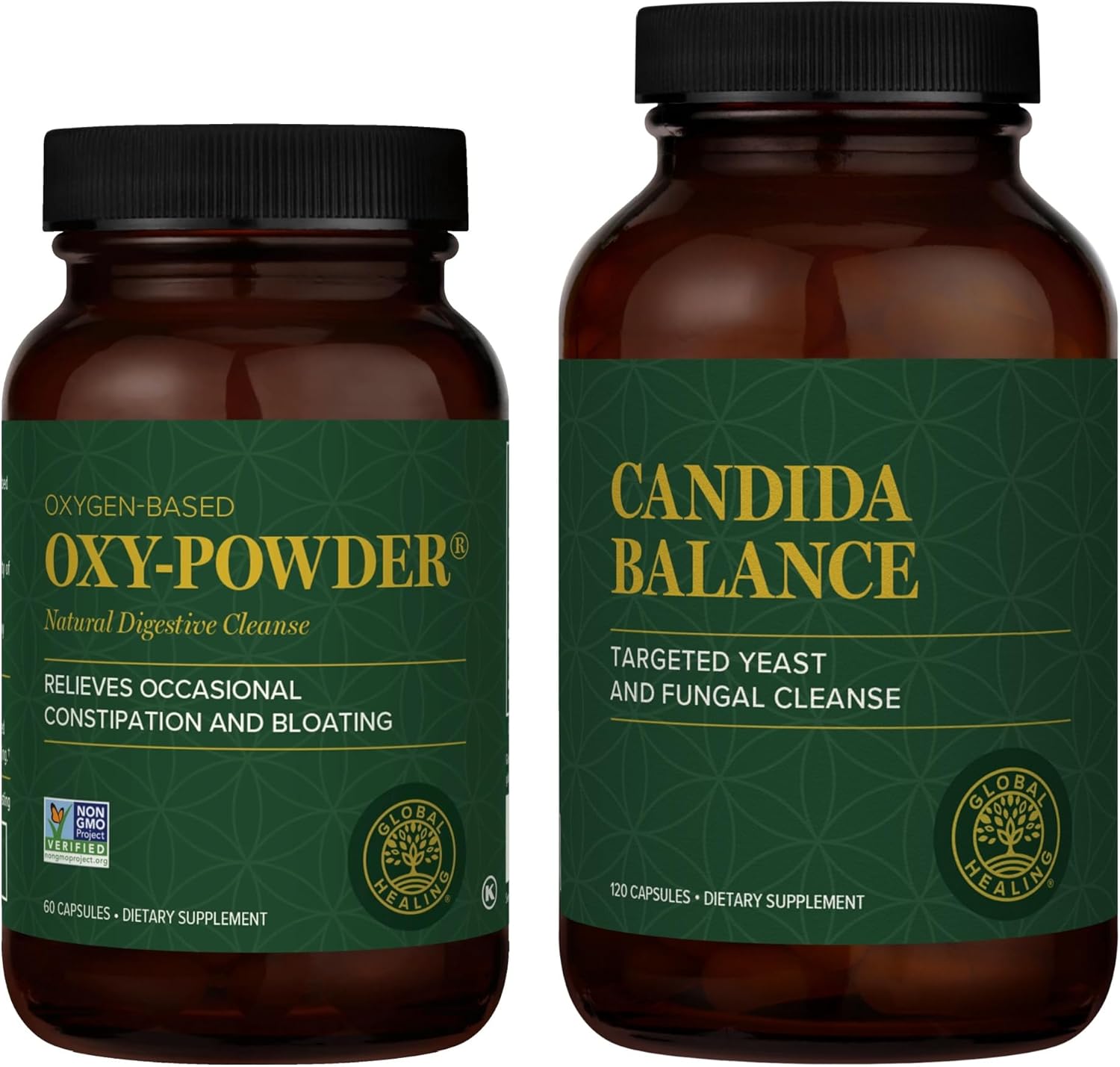 Oxy-Powder & Candida Balance Kit: Natural Constipation Relief and Detox for Candida Cleanse, Feminine Balance Complex