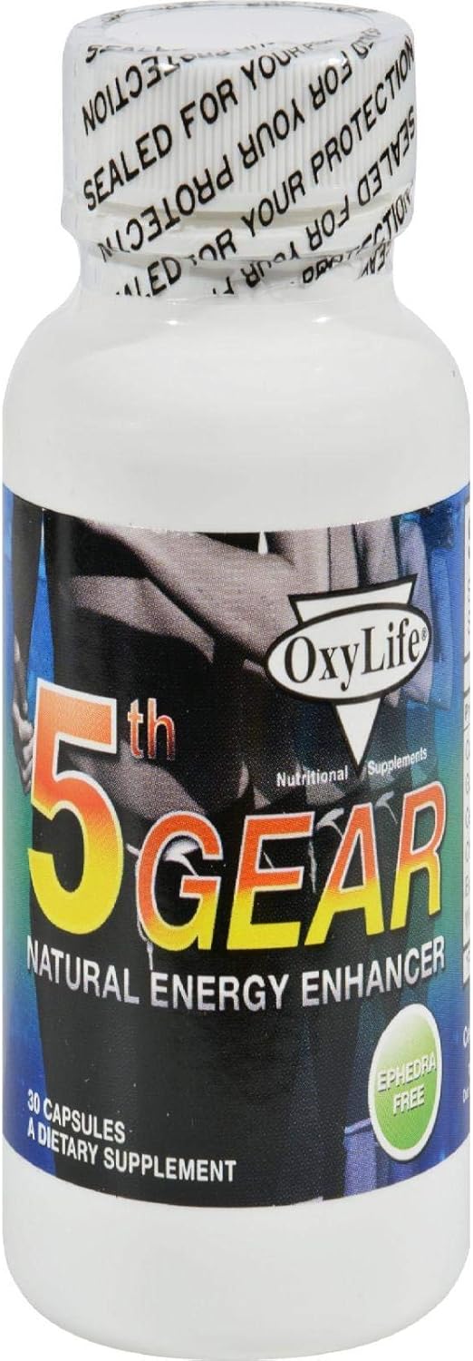 Oxylife 5th Gear Capsules - 30 Count - Natural Energy Boost Supplement