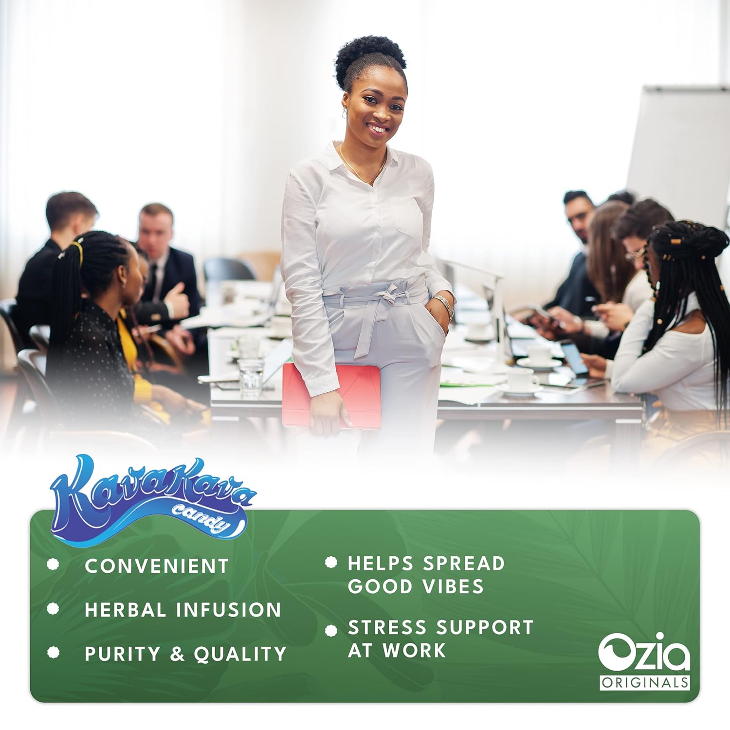 Ozia Originals Kava Kava Candy - Stress Relief Supplement with Kava Extract, 32 Candies, Natural Chill Pill for Positive Mood - Coconut Cream Flavor