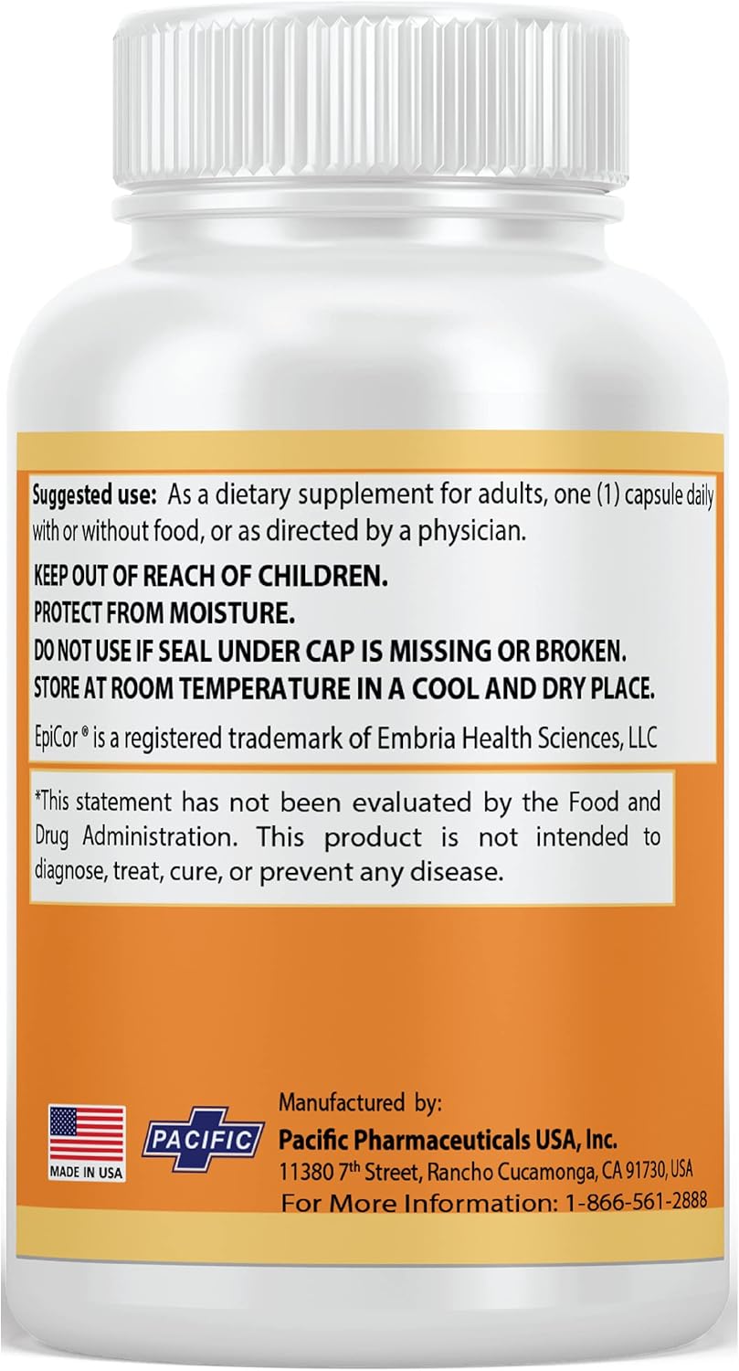 Pacific Nature's EpiCor Immune Support Supplement - 500mg High Metabolite Immunogens for Healthy Immune System - 150 Count, Non-GMO, USA Made