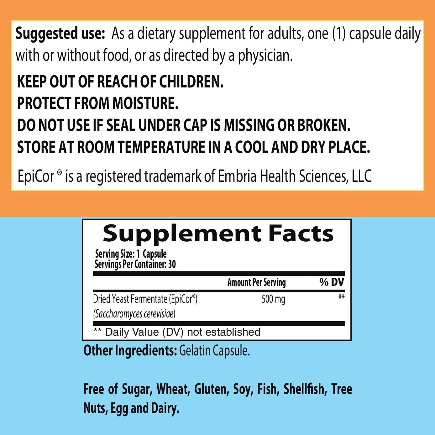 Pacific Nature's EpiCor Immune Support Supplement - 500mg High Metabolite Immunogens for Healthy Immune System - 150 Count, Non-GMO, USA Made