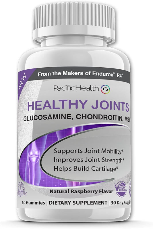 PacificHealth Healthy Joints Gummies - Joint Support with Glucosamine, Chondroitin, and MSM - 60 Gummies for Mobility