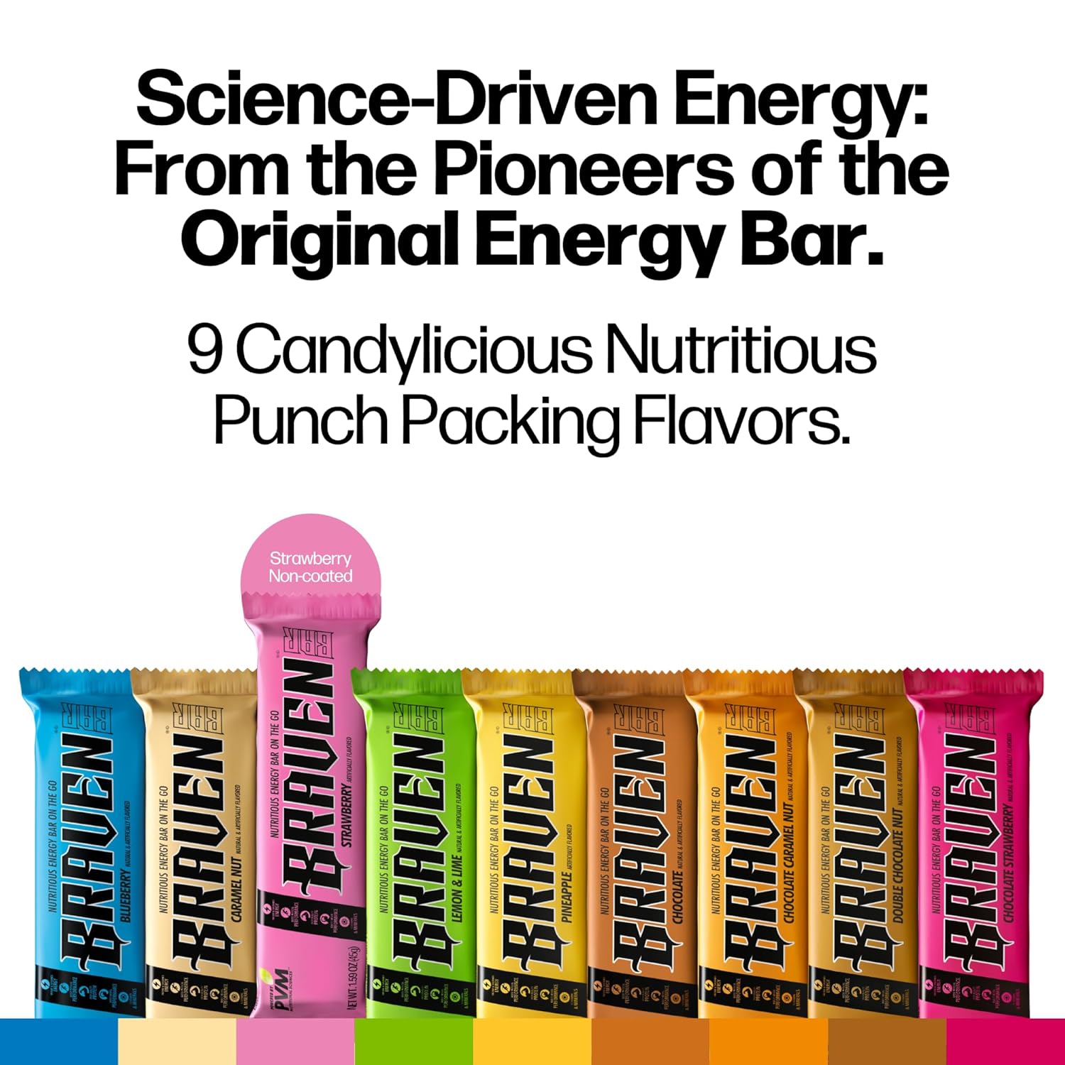 Pack of 10 Braven Bar Strawberry Energy Chews - 5g Protein, Gluten-Free Snacks for Running, Hiking, and Sports - On-the-Go Energy Boost (1.59 oz)