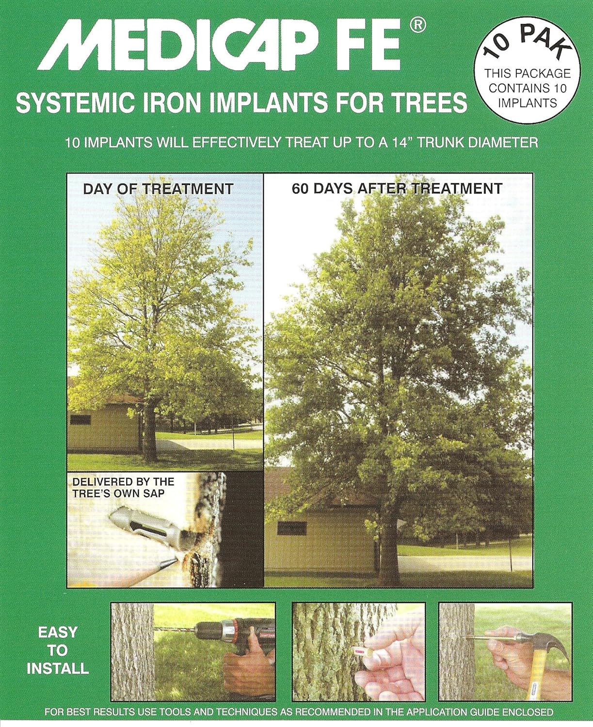 Pack of 10 MediCap FE FE1210 Systemic Iron Tree Implants