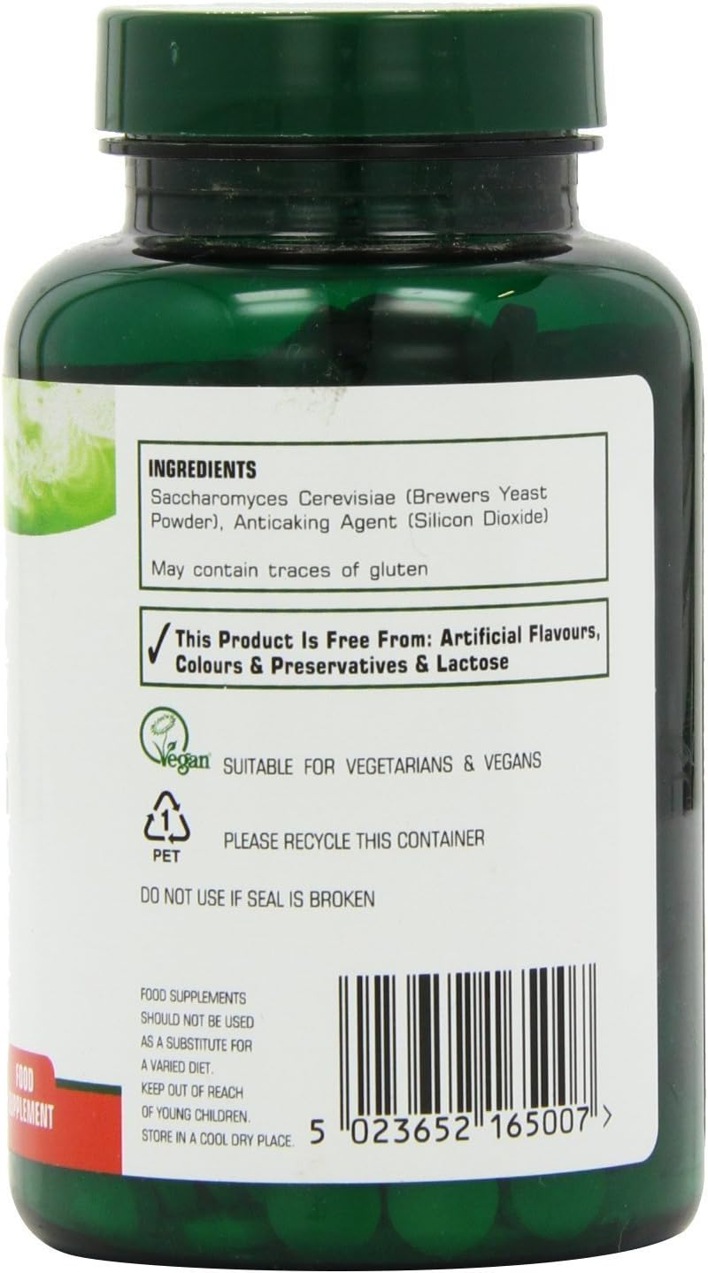 Pack of 1000 Natures Aid Brewers Yeast 300mg Tablets - Natural Source of B Vitamins for Overall Health and Wellbeing