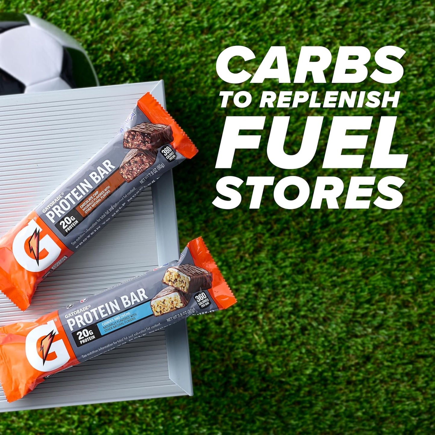 Pack of 12 Gatorade Chocolate Chip Whey Protein Recover Bars, 2.8 oz each