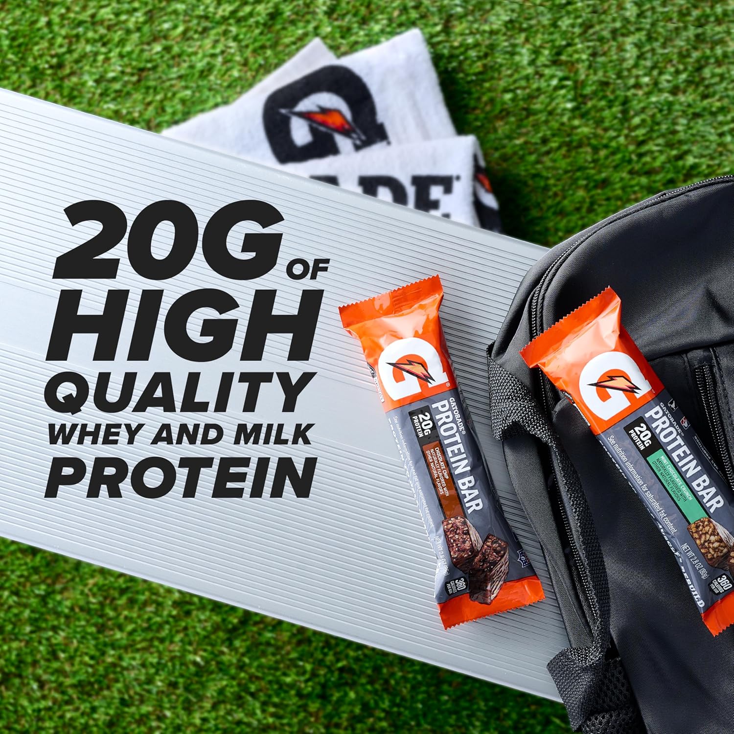 Pack of 12 Gatorade Cookies & Crème Whey Protein Bars - 2.8 oz bars with 20g of protein each