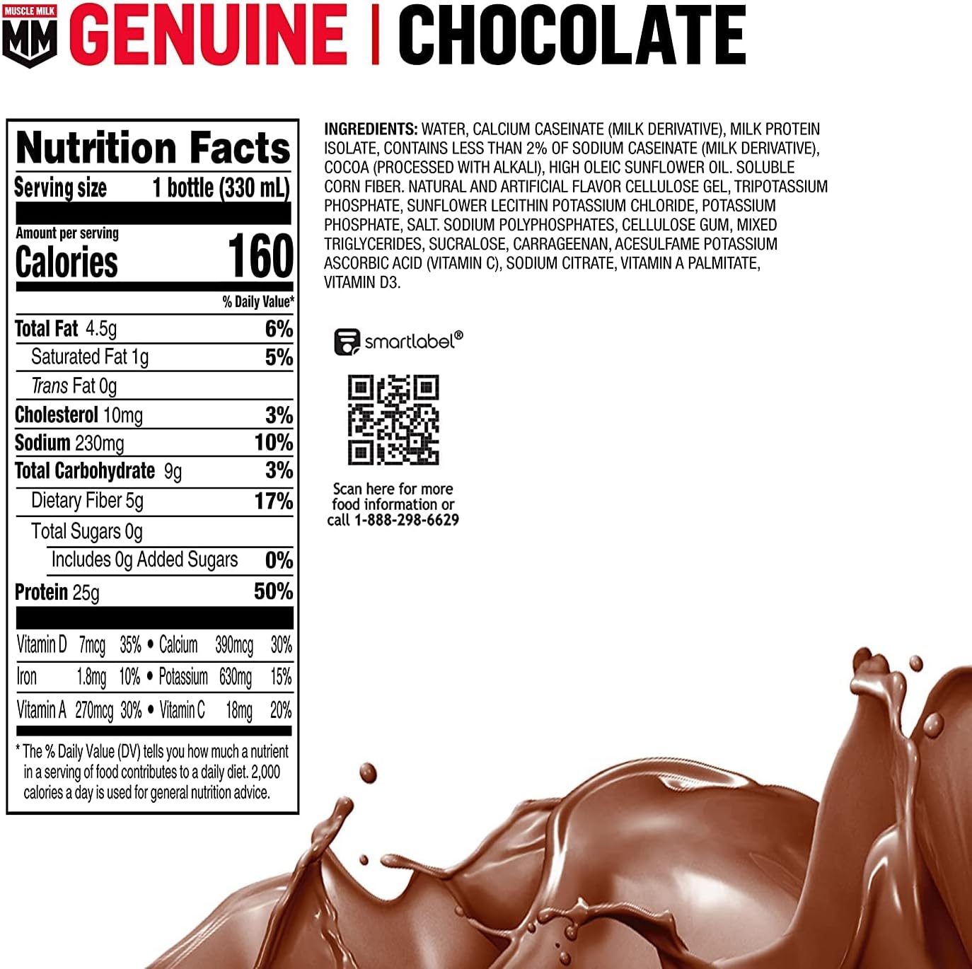 Pack of 12 Muscle Milk Genuine Chocolate Protein Shakes - 25g Protein, 11.16 Fl Oz - Variations in Packaging